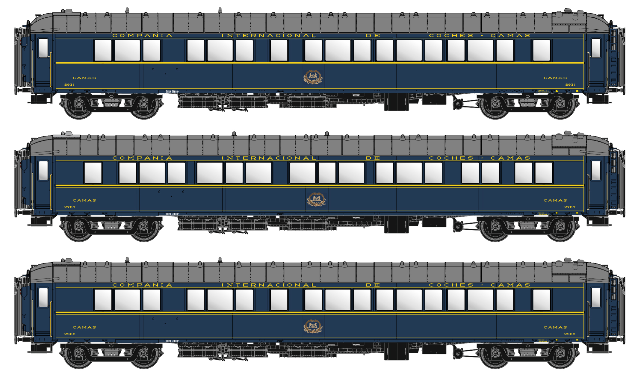 CIWL S2T & S3 sleeper coach set